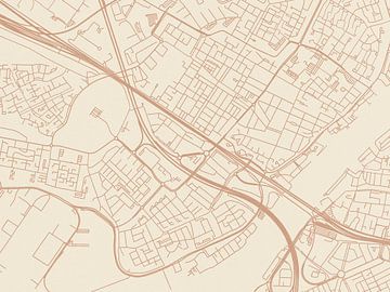 Kaart van Zwijndrecht in Terracotta van Map Art Studio