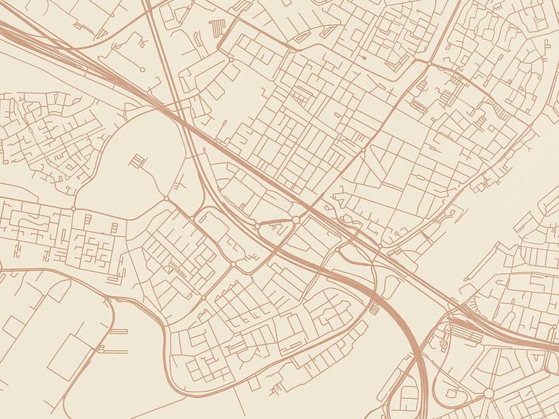 Terracotta style map of Zwijndrecht by De Kaartenwinkel