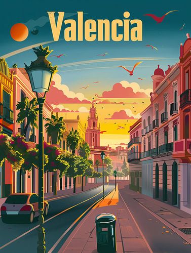 Valencia Dreamscape: Spanish Sunset City Poster