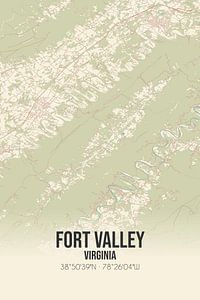 Alte Karte von Fort Valley (Virginia), USA. von Rezona