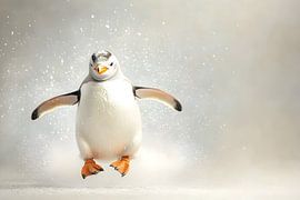 Pinguïn in de sneeuw van Heike Hultsch