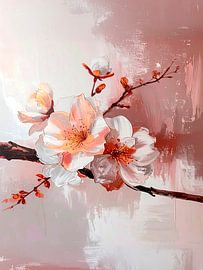 Botanisches Aquarell: Zweig mit Kirschblüte von Studio Pieternel