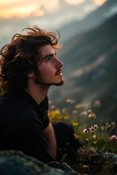 Thoughtful man in nature by Poster Art Shop