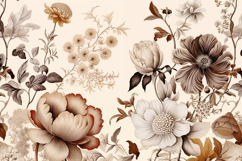 Motif floral vintage par Caroline Guerain