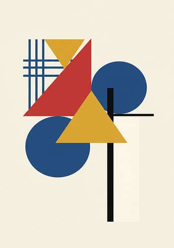 Geometrische abstracte Bauhaus-kunst met basisvormen
