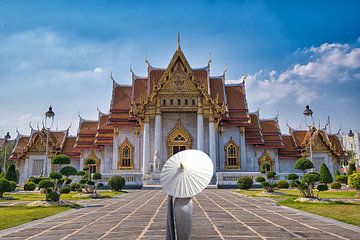 Marmeren tempel Bangkok van Bernd Hartner