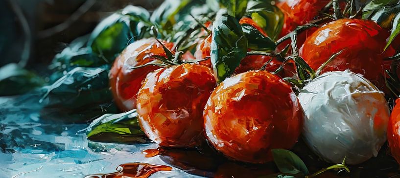 Tomaten und Mozzarella | Caprese-Gemälde von ARTEO Gemälde