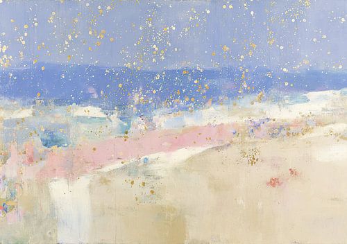 Kust in het avondlicht met gouden accenten