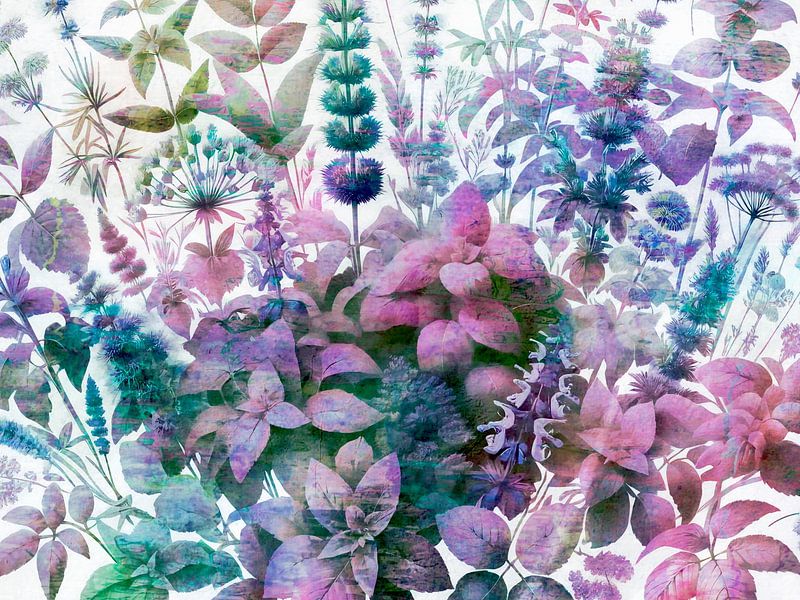 Modern and abstract Japandi Botany Colourful by Mad Dog Art