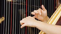 Harfe spielende Finger
