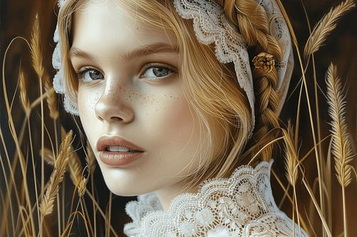Fine art portrait "Zeeland girl in modern style" by Carla Van Iersel