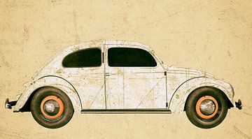 VW originele kever in antieke chamoise van aRi F. Huber