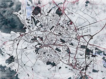 Kaart van Beauvais in de stijl 'White Winter' van Maporia
