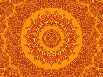 Retro Art Mandala in Ocker und Terra von Caroline Lichthart