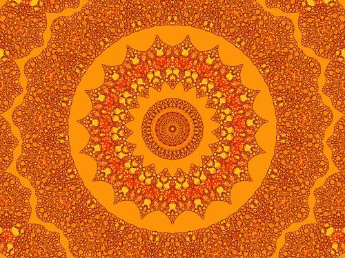 Retro Art Mandala in Ochre and Terra