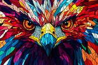 Colourful eagle head in glass style by Imperial Art House thumbnail