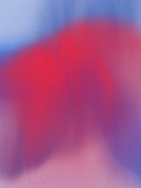 Lebhaftes abstraktes Bild in Neonrot, -blau und -lila von Dina Dankers