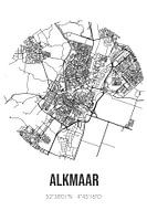 Alkmaar (Noord-Holland) | Landkaart | Zwart-wit