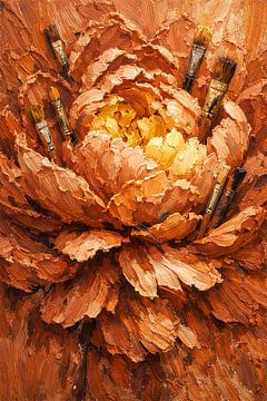 Die vielschichtige Seele: Ochre Peony Studio Study