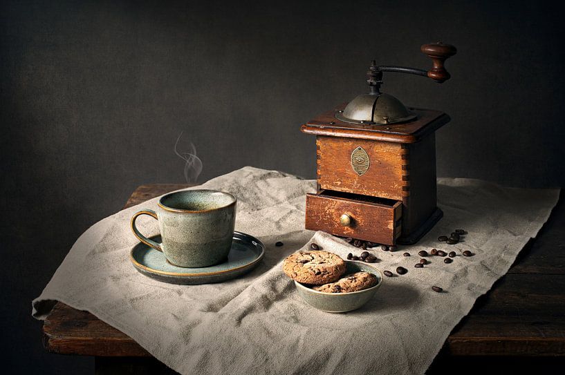 Koffietijd! Modern Stilleven van Silvia Thiel