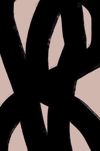 Moderne abstracte minimalistische vormen en lijnen in zwart op beige V