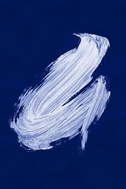 Coup de pinceau blanc sur fond bleu foncé sur Markus Gann