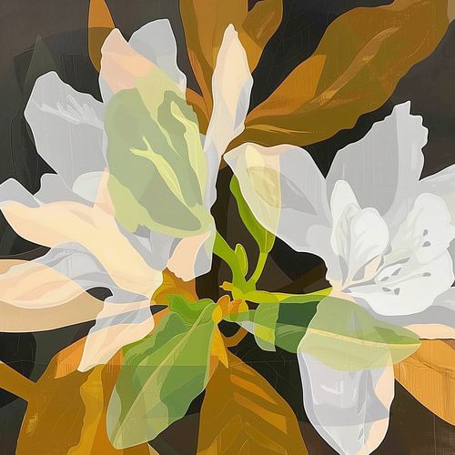 Profondeur et lumière dans une composition florale abstraite