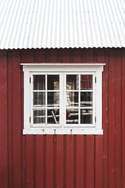 White Window in a Red Wooden Façade by Pitkovskiy Photography|ART