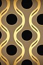 Abstract Art Deco pattern with circles and lines - taupe gold yellow black - Art Print by Lily van Riemsdijk - Art Prints with Color thumbnail
