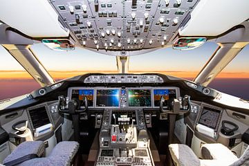 Boeing 787 Cockpit gedurende de vlucht - 1 van Jeffrey Schaefer