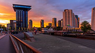 Sonnenuntergang Rotterdam Leuvehaven von Rob Baken