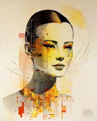 Pop-Art Neo-Dada Vrouw Portret