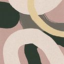 Modern abstract schilderij organische lijnen en vormen warm beige groen van Dina Dankers thumbnail