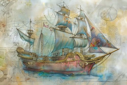 Ship Design Sketch - Artistic Drawing