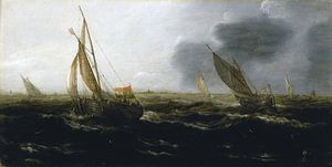 Niederländische Schiffe in einer steifen Brise, Jan Porcellis