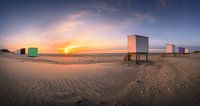 Strandhuisjes panorama van Thom Brouwer thumbnail