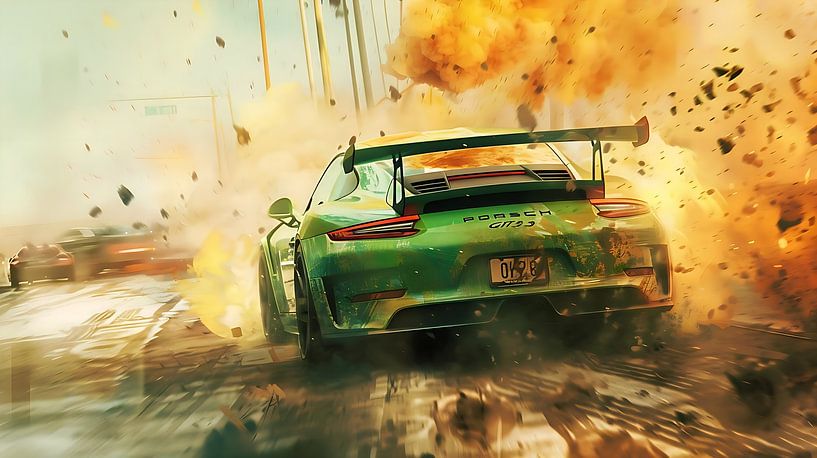 Green Porsche 911 GT3 by PixelPrestige