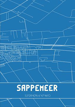 Blaupause | Karte | Sappemeer (Groningen) von Rezona