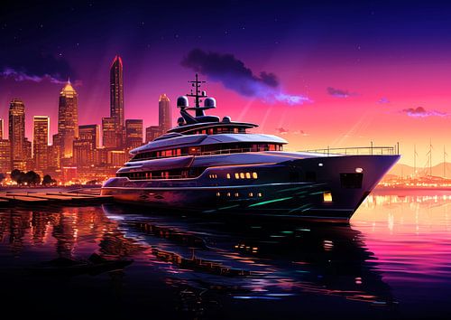 Bateau de croisière en ville sur Beet Art