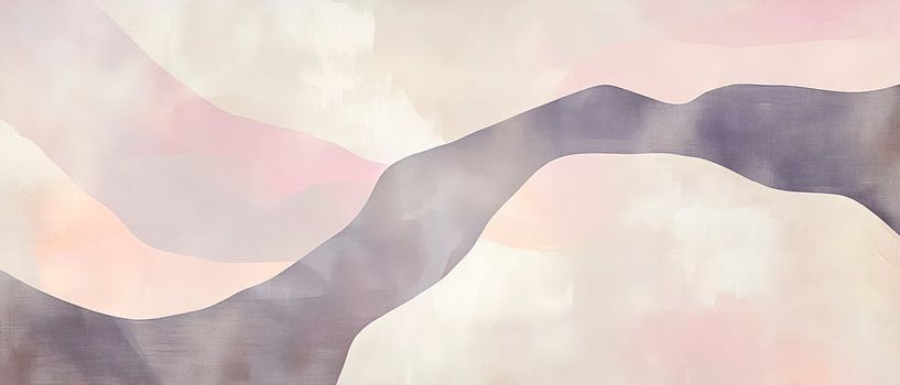 Zachte golven in pastelkleuren - Abstract van Poster Art Shop