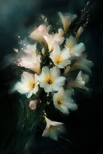 Magischer weißer Blumenstrauß