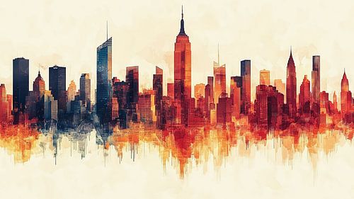 Manhattan by firelight - Melting city