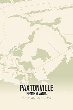 Carte ancienne de Paxtonville (Pennsylvanie), USA. sur Rezona