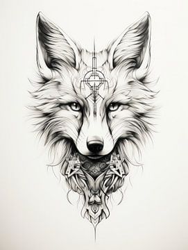 Wise Glance: The Geometric Fox by Eva Lee