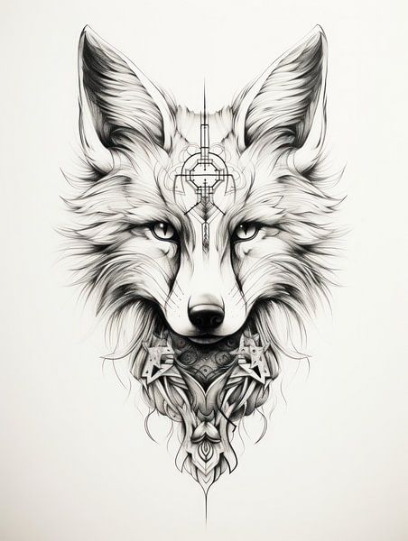Wise Glance: The Geometric Fox by Eva Lee