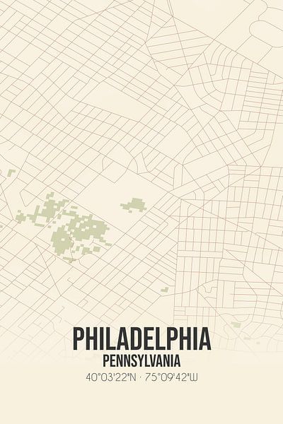 Carte ancienne de Philadelphie (Pennsylvanie), Etats-Unis. par Affiches de lieux