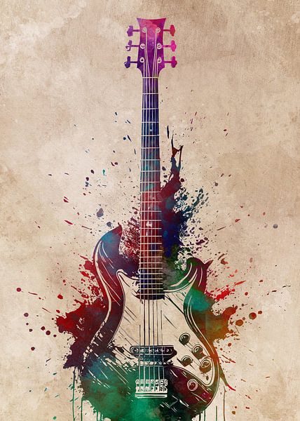 Basgitaar muziek kunst #gitaar van JBJart Justyna Jaszke
