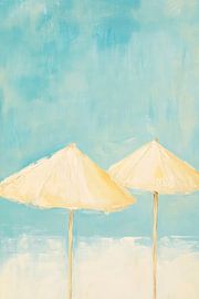 Beach paradise under parasols by Poster Art Shop