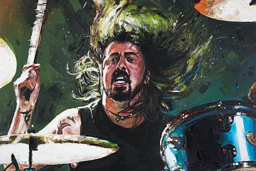 Dave Grohl schilderij van Jos Hoppenbrouwers