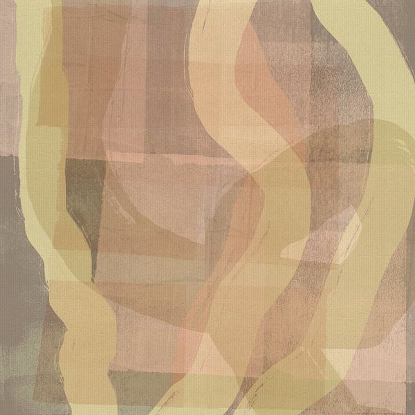Eigentijds abstract in zachte neutrale tinten van Abstract Minimalist Art